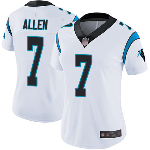 Carolina Panthers Limited White Women Kyle Allen Road Jersey NFL Football #7 Vapor Untouchable